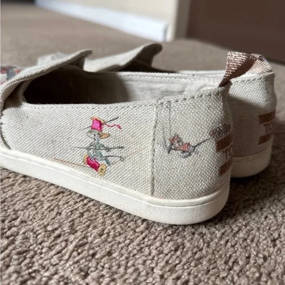 Tom’s Cinderella Women's Cream Canvas Slip-On Shoes - Picture 3 of 4